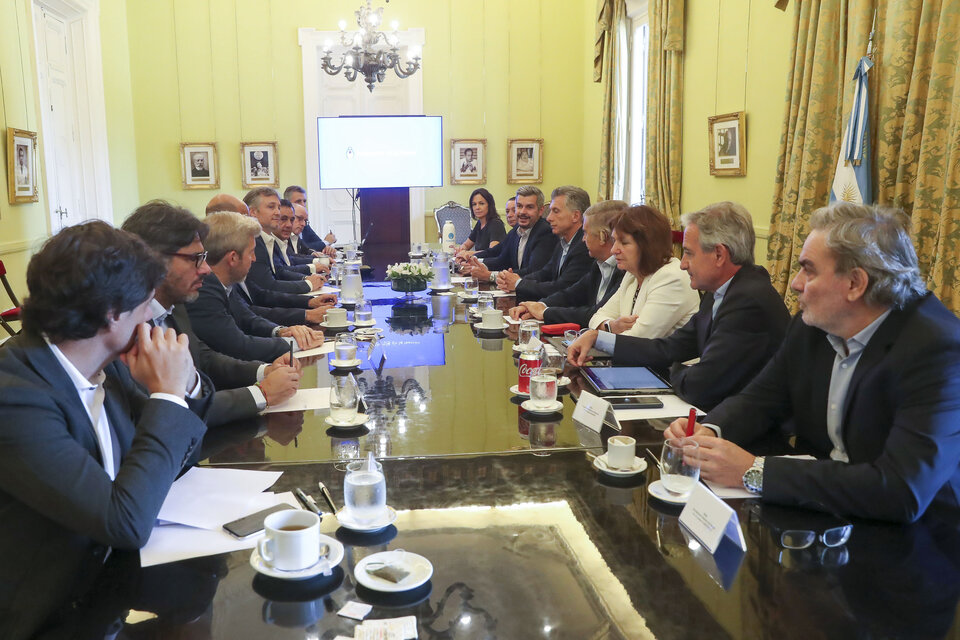 El Presidente encabezó una reunión de Gabinete en la Casa Rosada. (Fuente: NA)