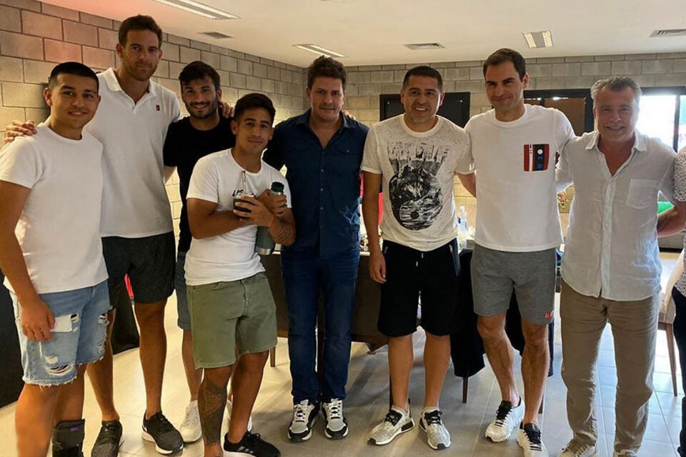 Riquelme y Federer compartieron un rato en el Parque Roca. (Fuente: Instagram @sebiriquelme)