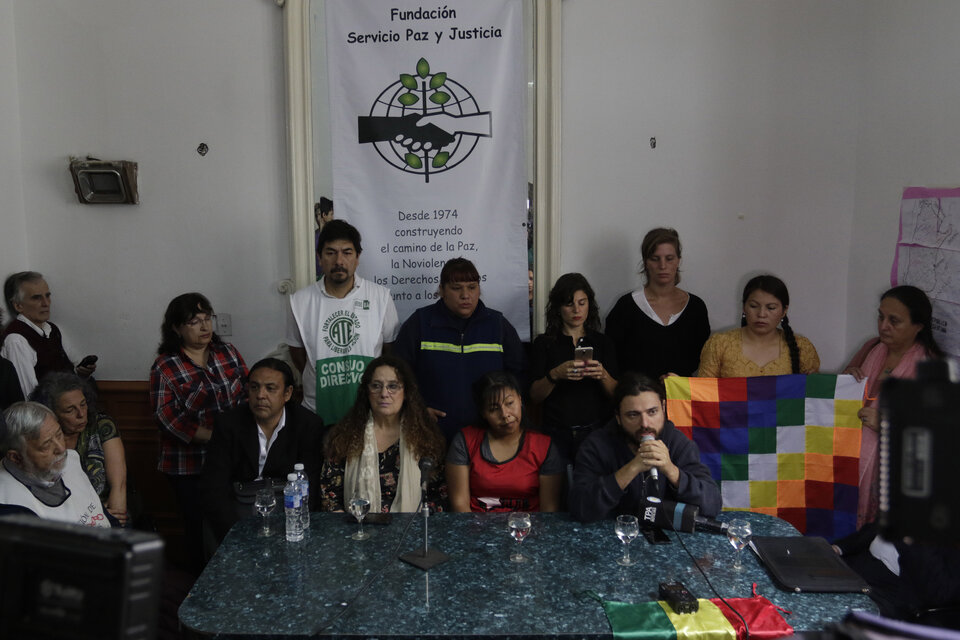 Le voyage a été annoncé lors d'une conférence de presse à Piedras 370, siège du Service de la paix et de la justice (Serpaj).