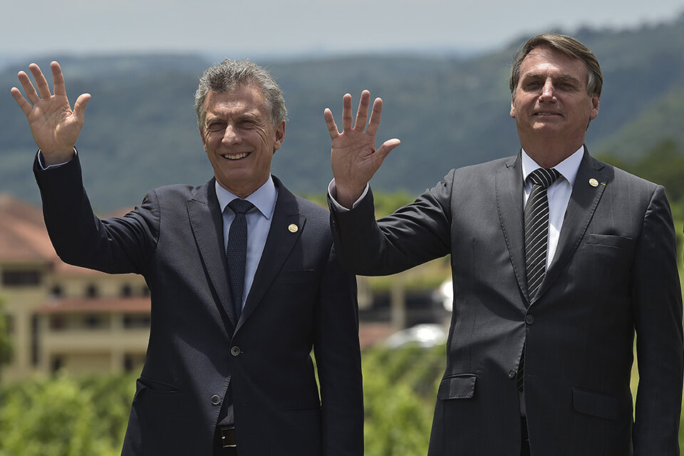 Mauricio Macri y Jair Bolsonaro. (Fuente: AFP)