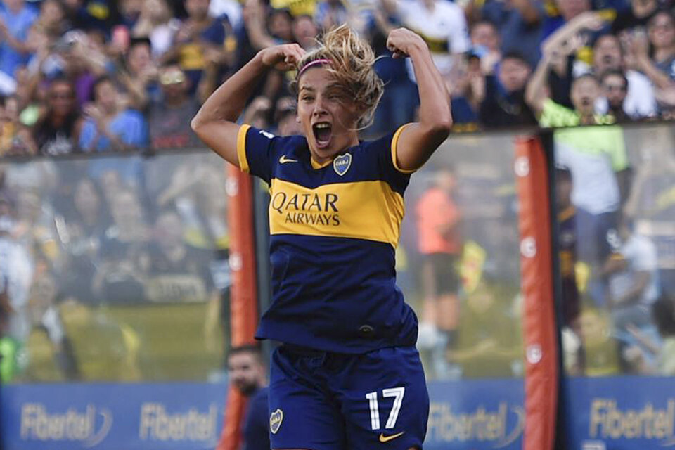 Fanny Rodríguez, delantera de Boca Juniors, tiene ocho goles en el torneo. (Fuente: NA)