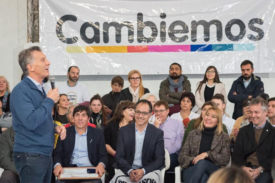 Mauricio Macri en Río Negro en mayo, junto al diputado macrista Sergio Wisky.