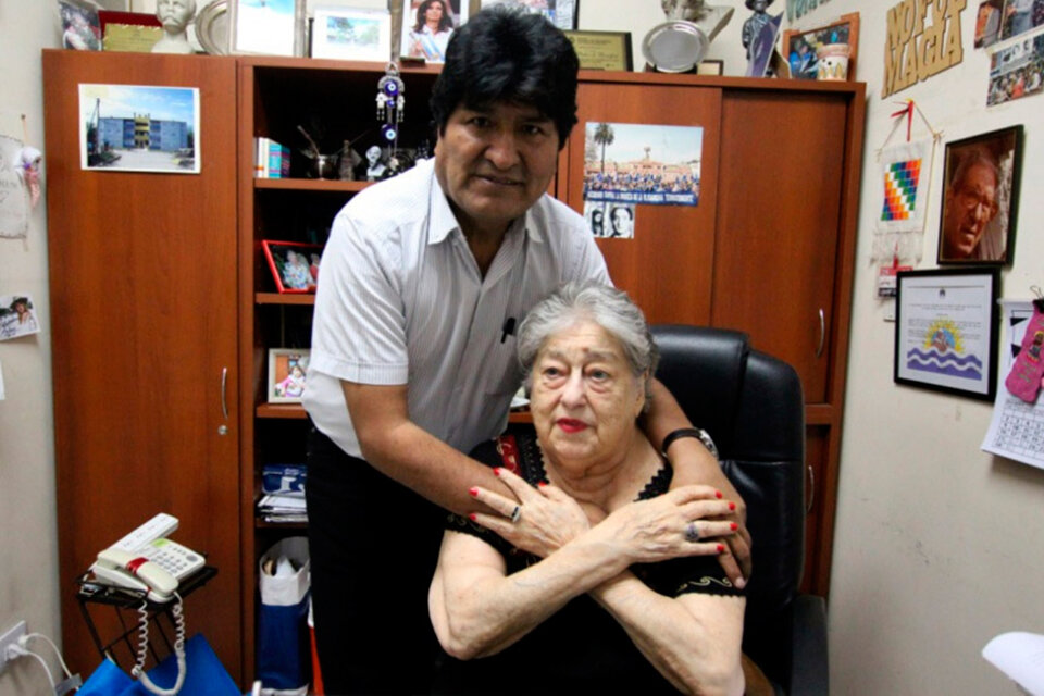 Evo Morales se reunió con Hebe de Bonafini.