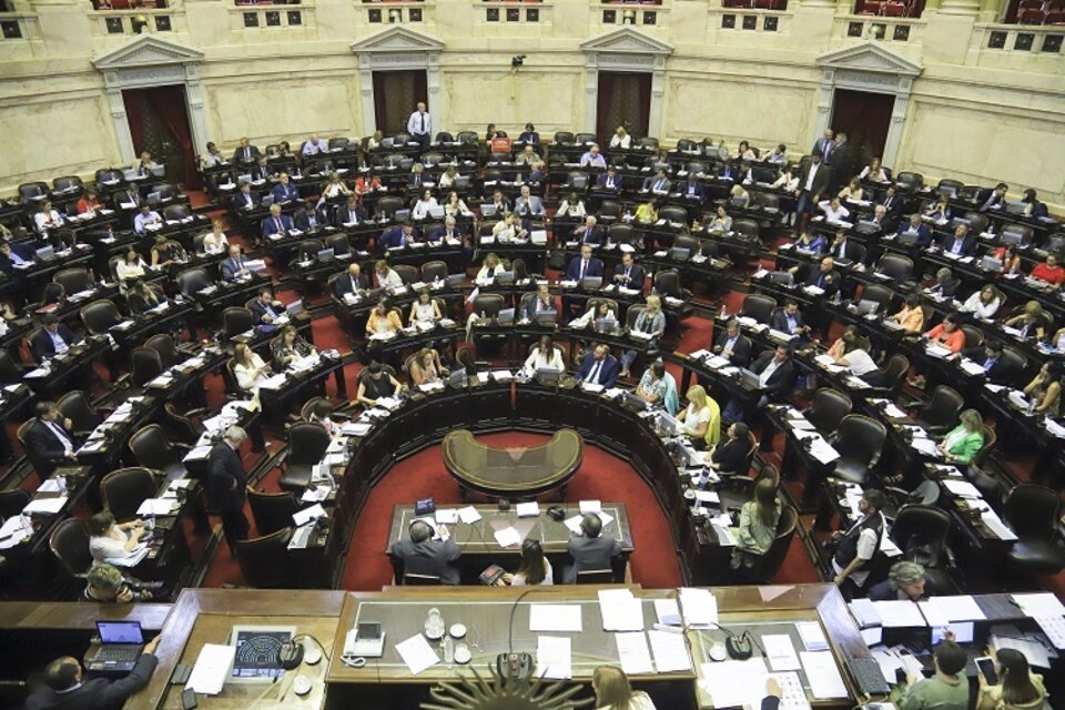 La Cámara de Diputados, durante el debate que se inició esta tarde.  (Fuente: NA)
