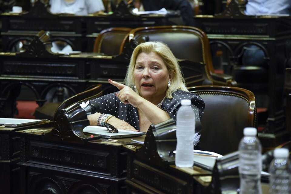 Elisa Carrió volvió al Congreso para el debate por la Emergencia.  (Fuente: NA)