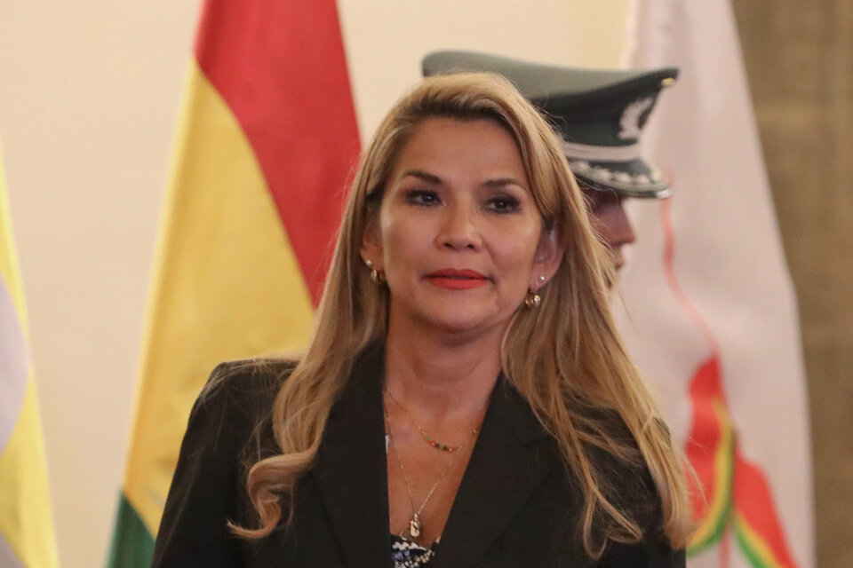 Presidenta autoproclamada Jeanine Añez. 