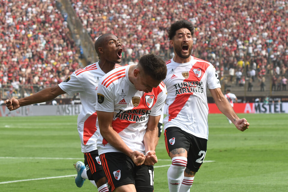Borré puso en ventaja a River en la final de Lima. Pero en tres minutos, Flamengo le arrebató el título de 2019.