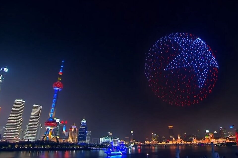 Una de las figuras que se vio en la noche de Shanghai. 