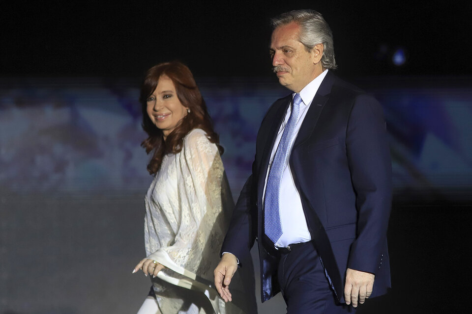 La vicepresidenta Cristina Fernández y el presidente Alberto Fernández. (Fuente: NA)