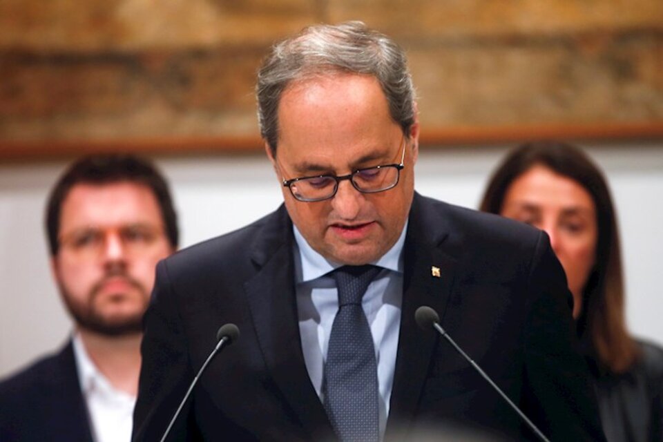Quim Torra, el presidente del gobierno catalán que resiste en el cargo.  (Fuente: EFE)