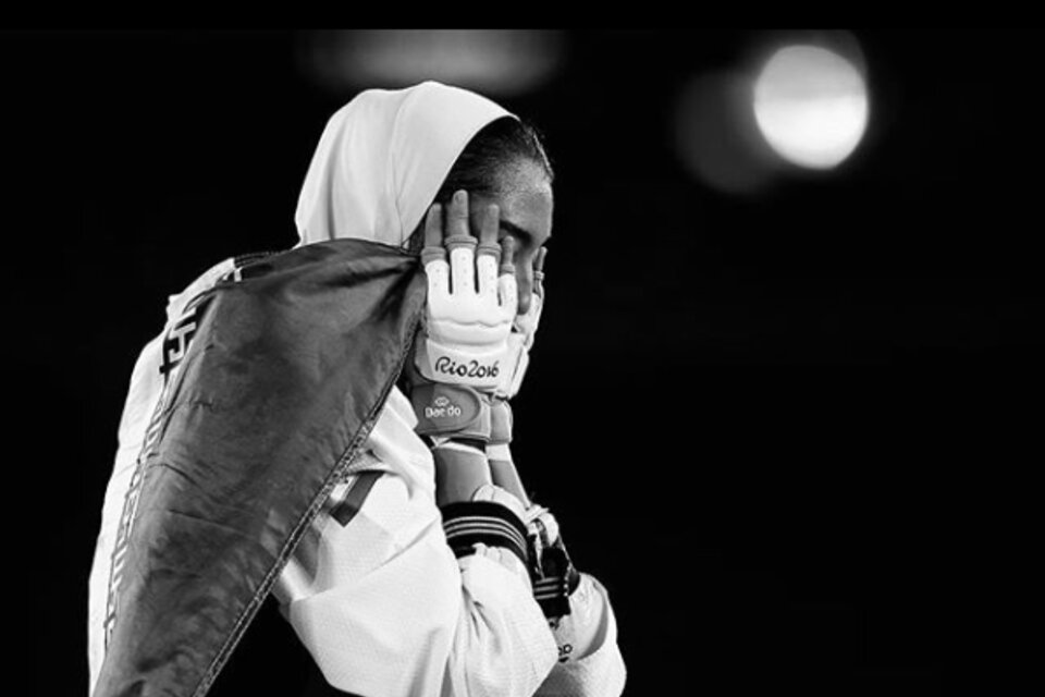 Kimia Alizadeh durante su icónica participación en Río 2016. (Fuente: Instagram)