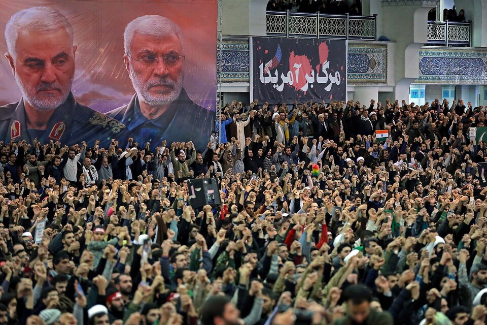 El acto de repudio a Trump fue cuidadosamente organizado en Teherán (Fuente: AFP)