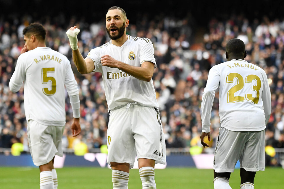 Benzema anotó el único gol del derby de Madrid. (Fuente: AFP)