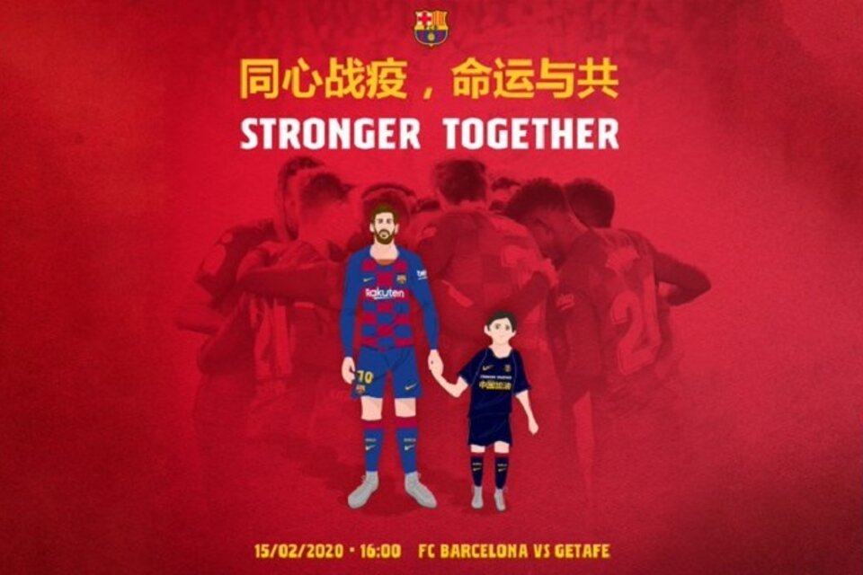 El afiche que dio a conocer el Barcelona para el partido de este sábado.  (Fuente: Twitter)