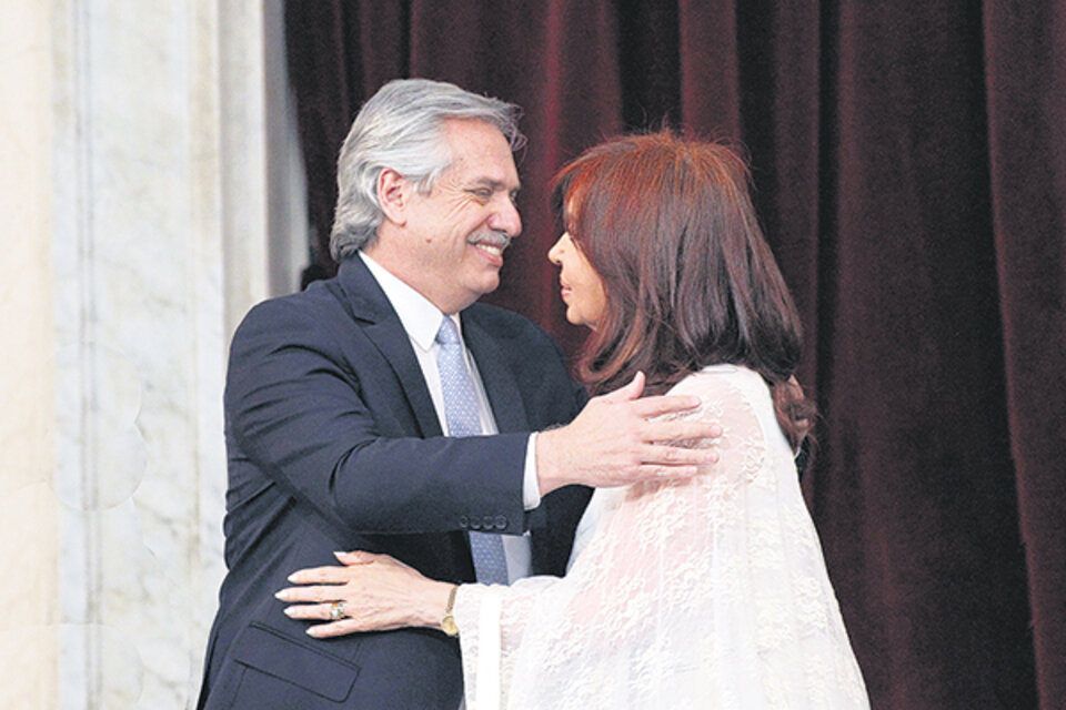 El presidente Alberto Fernández y su vice Cristina Kirchner, con una estrategia común ante el FMI. (Fuente: Bernardino Avila)