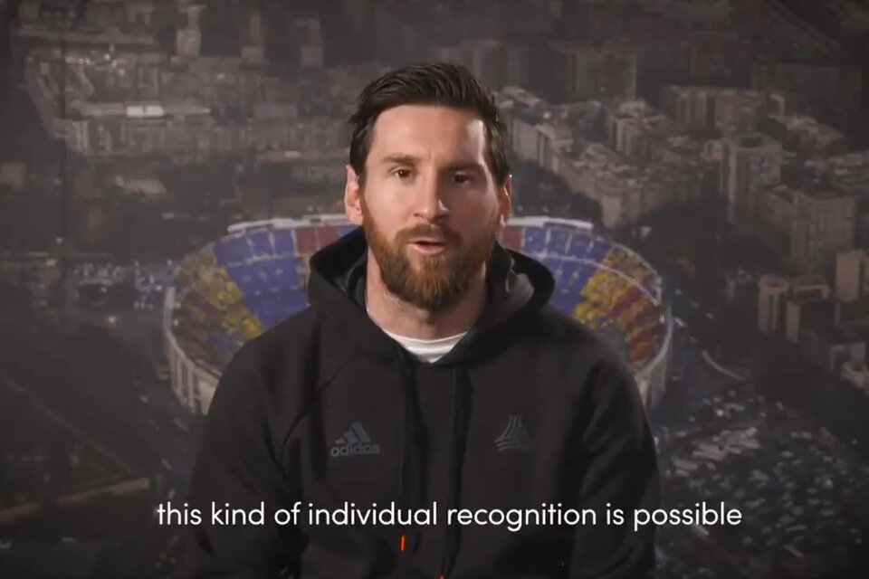 Messi agradeció vía video.