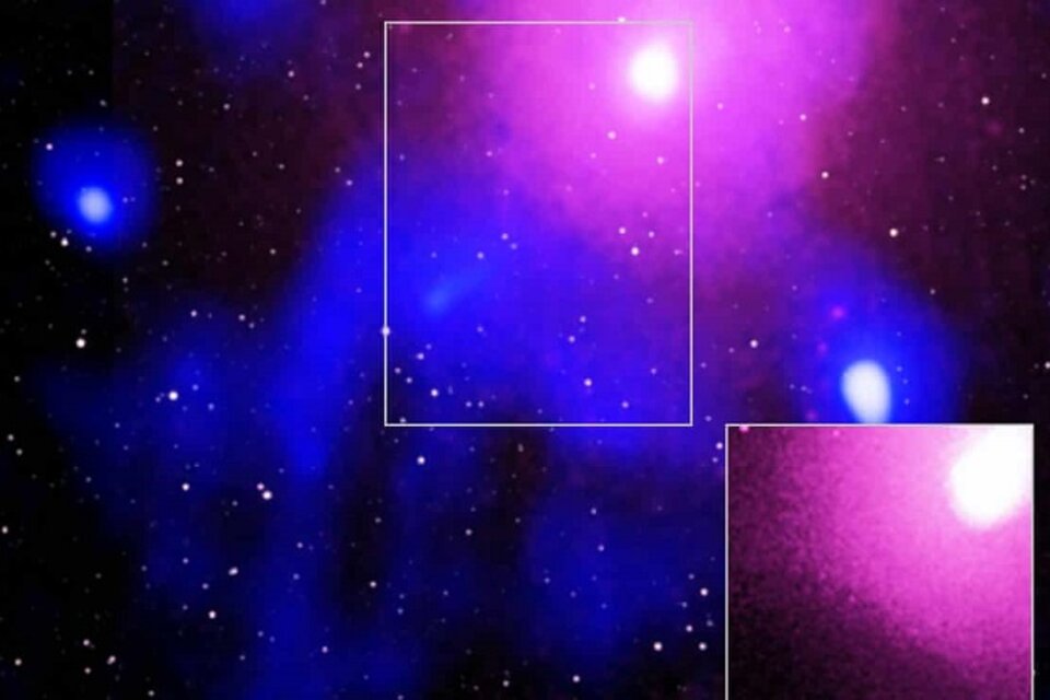 Una captura de imagen de la que parece haber sido la mayor explosión en el Universo.  (Fuente: International Centre For Radio Astronomy Research/NASA)