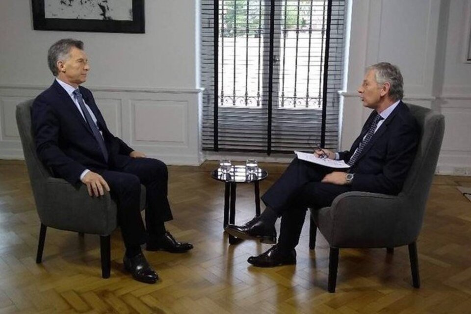El presidente Macri durante la entrevista con Marcelo Longobardi, emitida por la CNN. (Fuente: Twitter)