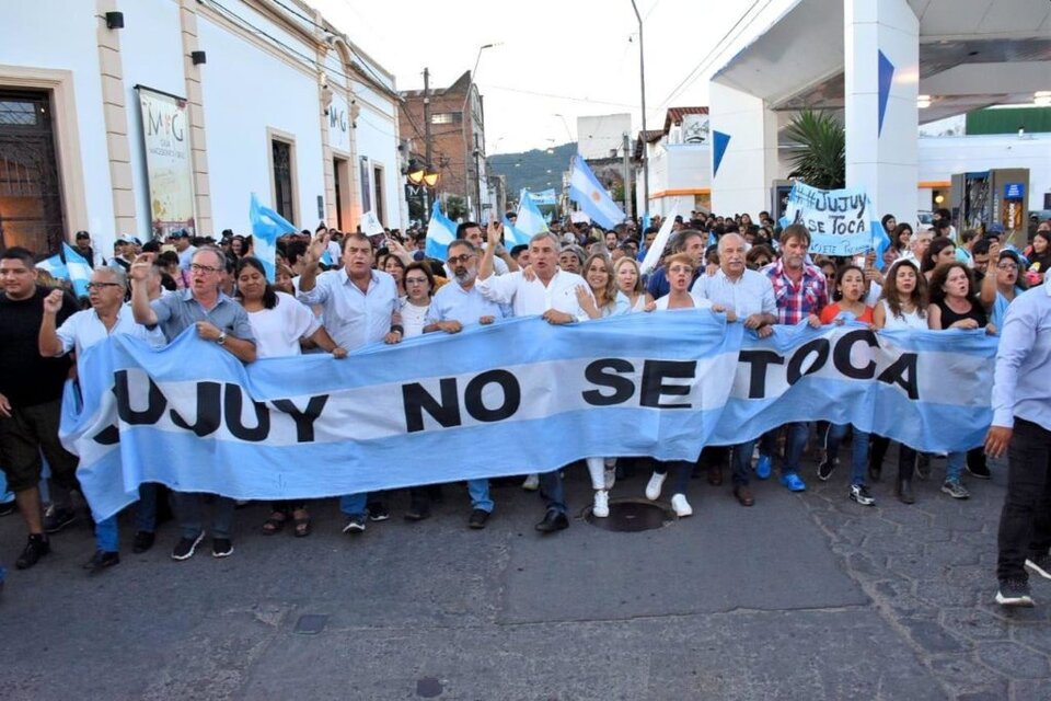 Morales encabezó la semana pasada una movilización en Jujuy contra la intervención de la Justicia provincial.