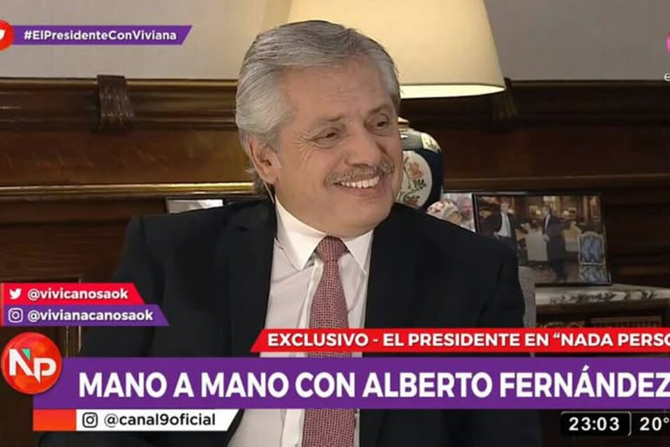 Alberto Fernández dio una entrevista televisiva.