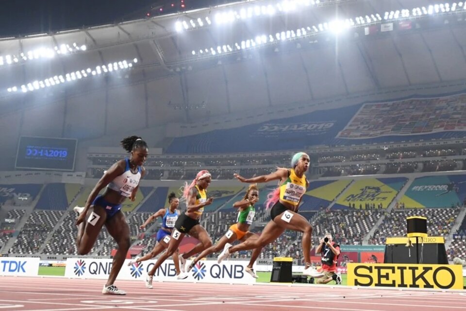 La jamaiquina Shelly-Ann Fraser-Pryce, oro en los 100 metros de Doha 2019 llegaría a Oregon con 34 años. (Fuente: AFP)