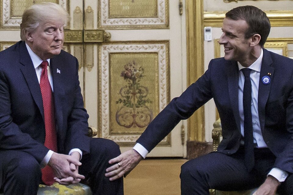Donald Trump y Emmanuel Macron en uno de sus encuentros. (Fuente: Télam)
