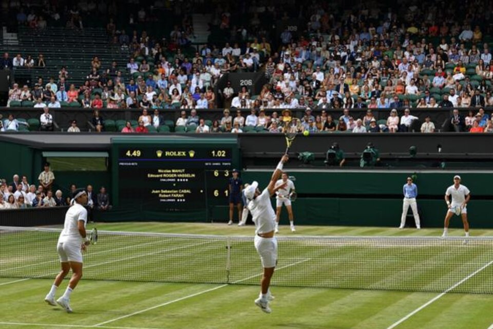 Partido de dobles en Wimbledon. (Fuente: AFP)