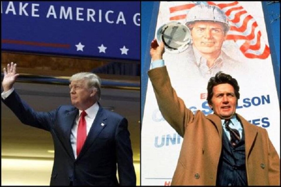 Trump en campaña; y Sheen en una escena de "La zona muerta".  (Fuente: The Georgia Straight)