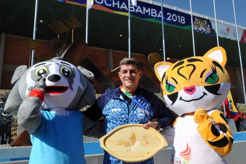 Diego Gusmán, en los Juegos de Cochabamba 2018.