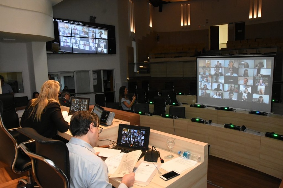 La sesión virtual de ayer, donde Rueda hizo públicas las denuncias de violencia institucional.