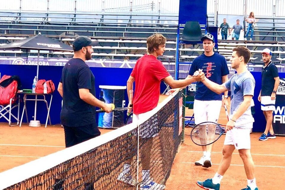 Eli se pudo entrenar con Diego Schwartzman en Córdoba. (Fuente: Instagram Nicolás Eli)