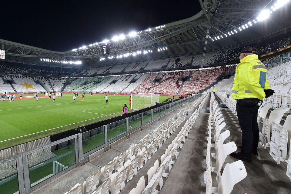 El estadio de Juventus en la previa de un duelo vs. Inter a puertas cerradas. (Fuente: EFE)
