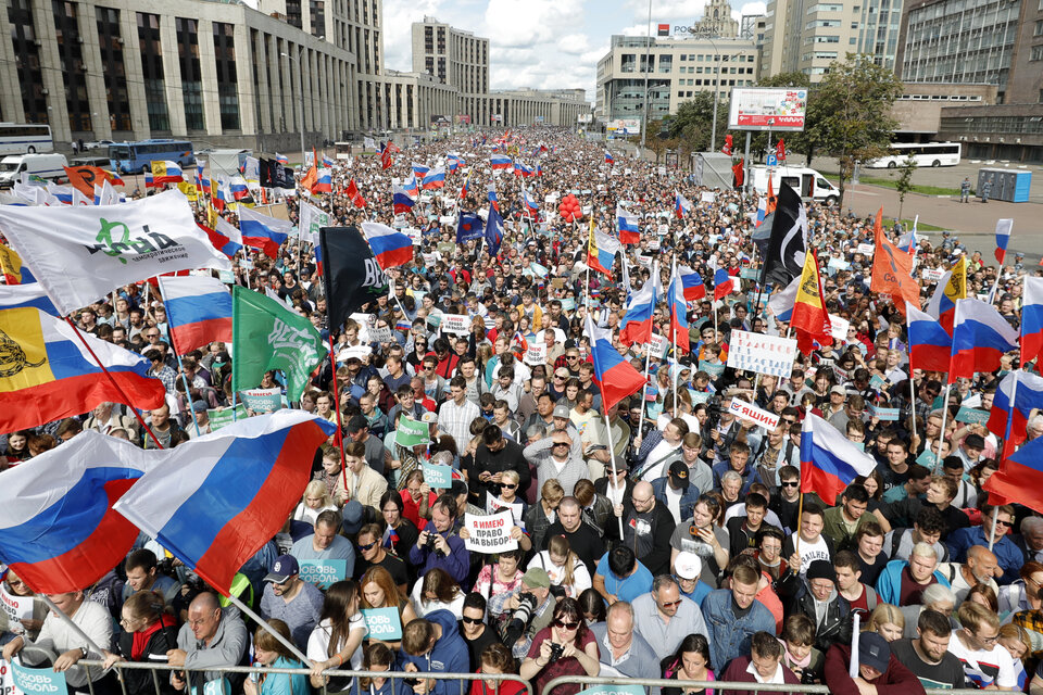 Miles de moscovitas salieron a la calle en apoyo de la oposición y los candidatos independientes. (Fuente: AFP)