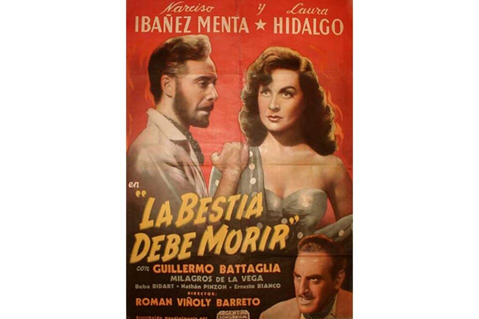 Narciso Ibáñez Menta y Laura Hidalgo en La bestia debe Morir (1952).   