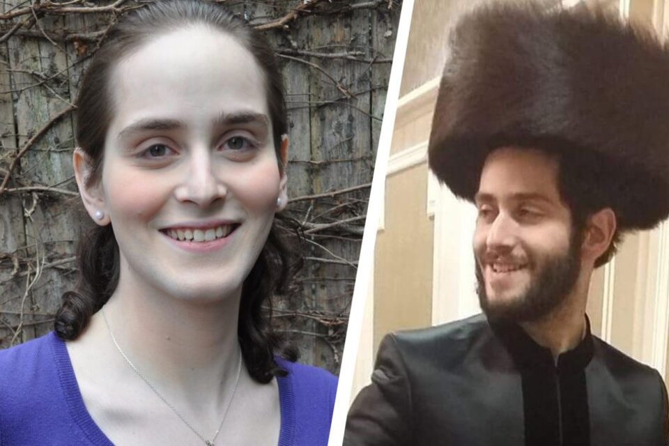 Abby, ahora, militante, y antes, como rabino de la comunidad jasídica.