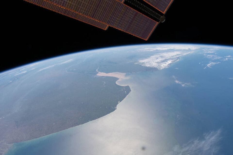 La provincia de Buenos Aires capttada por la Estación Espacial Internacional.  (Fuente: NASA)