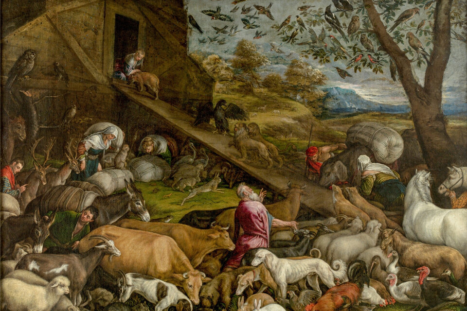 Fragmento de "Entrada de los animales al Arca de Noé" de Jacopo Bassano (Museo del Prado)