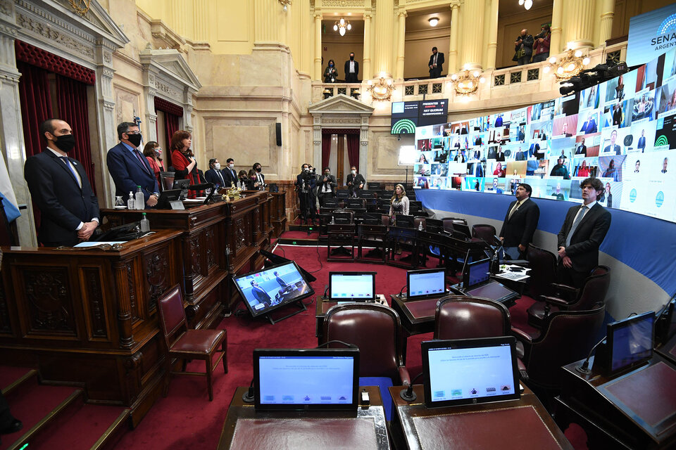 El Senado tuvo su segunda sesión virtual. (Fuente: Prensa Senado)