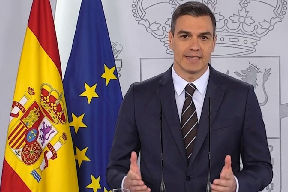 Pedro Sánchez, durante su comparecencia de hoy.  (Fuente: EFE)