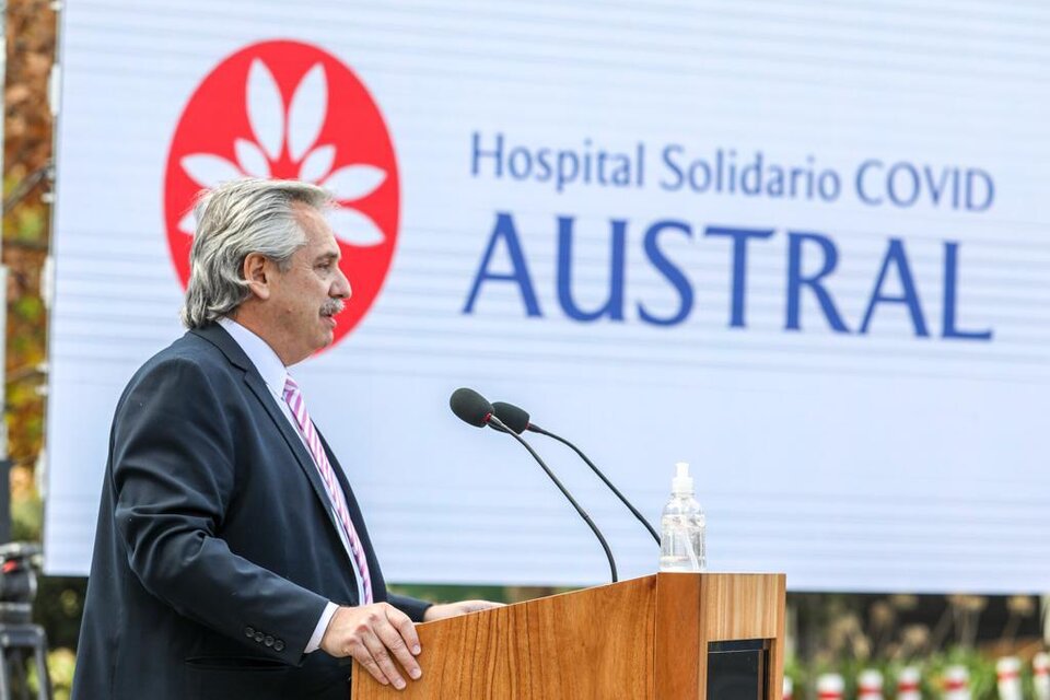 Alberto Fernández inauguró un hospital para pacientes con coronavirus sin cobertura médica (Fuente: Presidencia)