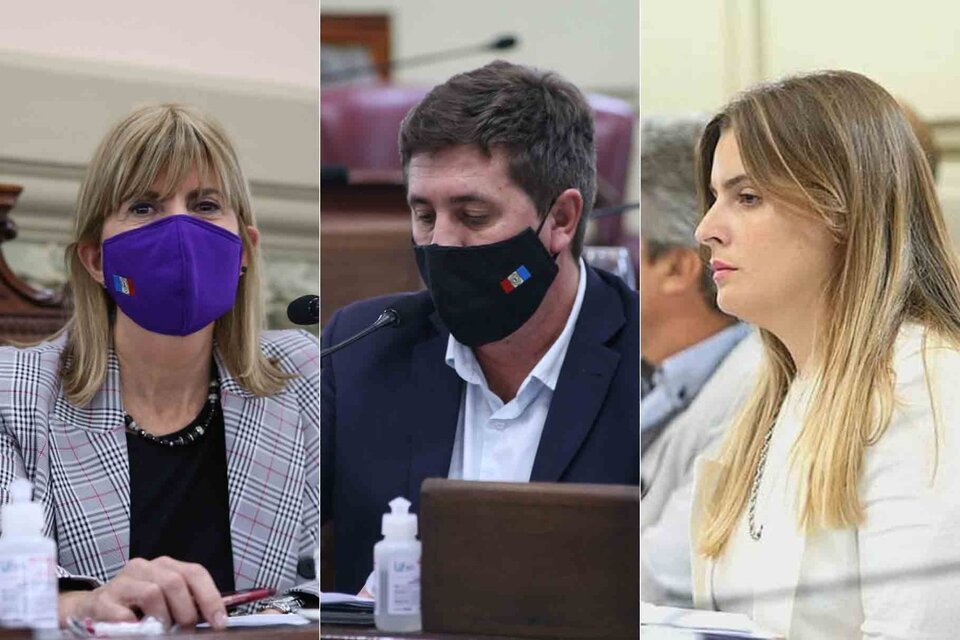 La vicegobernadora Rodenas, el senador Pirola y la diputada Cattalini. (Fuente: Prensa Cámara de Senadores)