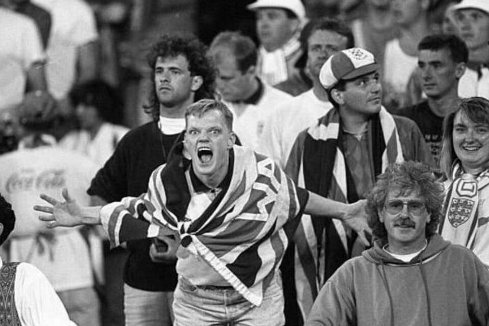 Hinchas ingleses en el Mundial de Italia 90. (Fuente: AFP)
