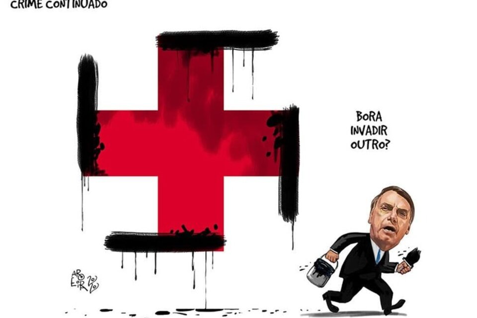 El dibujo que despertó la ira de Bolsonaro.  (Fuente: Renato Aroeira)