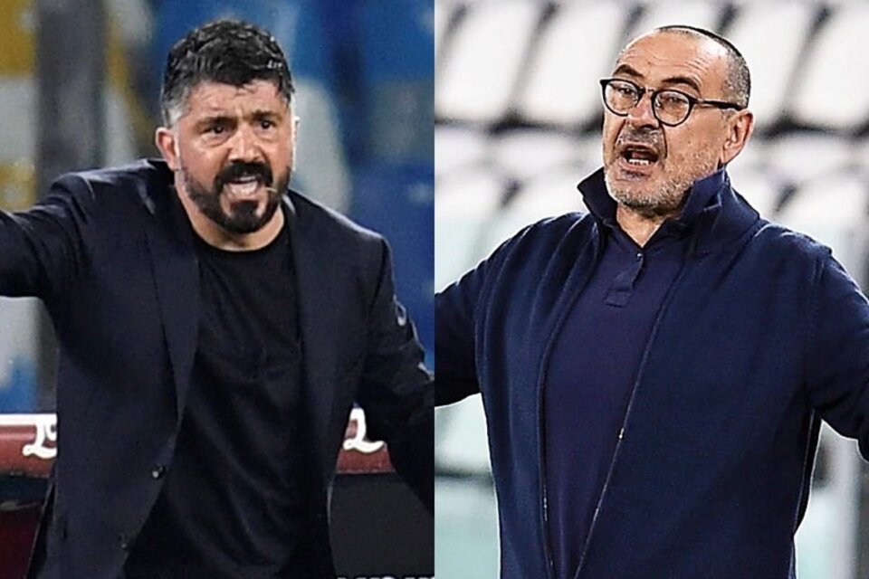 Gattuso y Sarri buscan el título en la Copa. (Fuente: EFE)