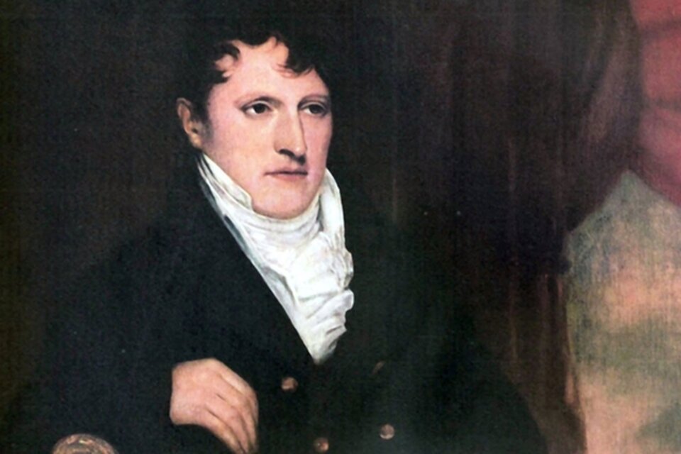 Retrato de Belgrano hecho por François Casimir Carbonnier en Londres, en 1815.