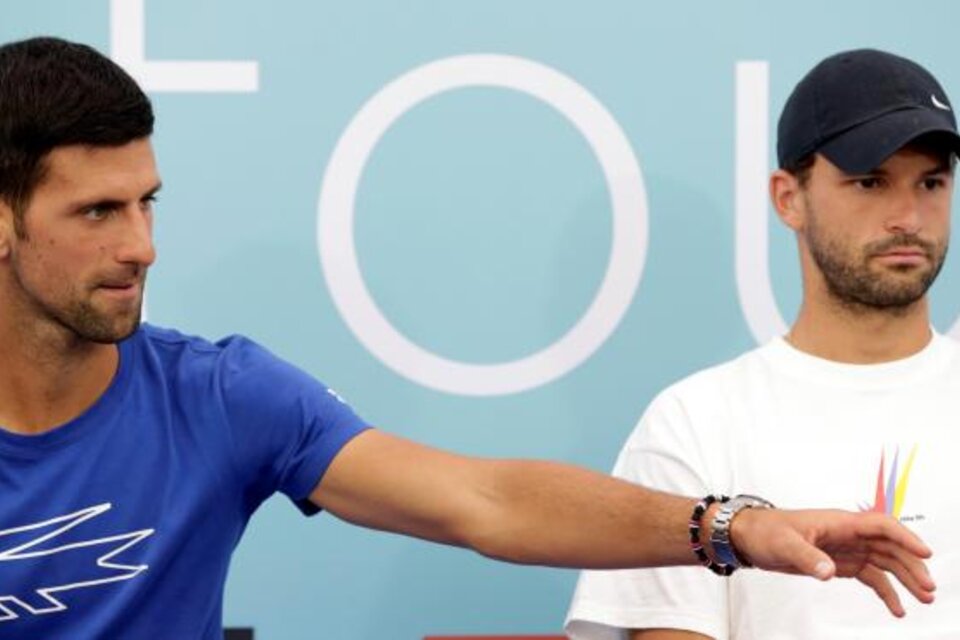 Djokovic y Dimitrov, durante el Adria Tour en los Balcanes. (Fuente: EFE)