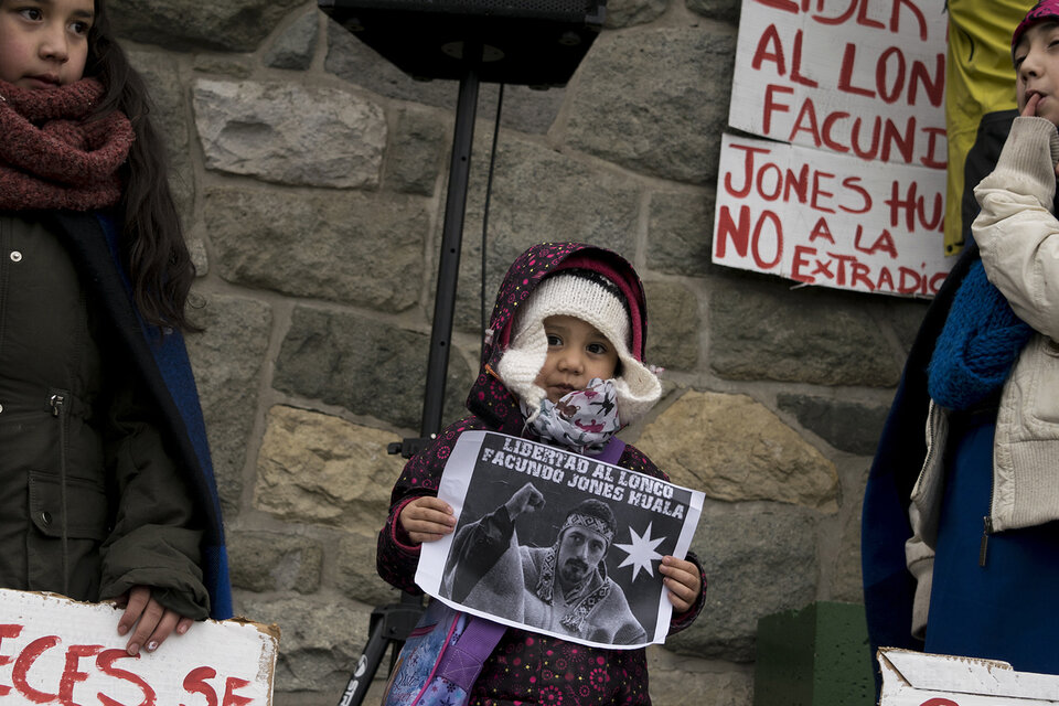 La comunidad mapuche reivindicó el apoyo de Maldonado a sus reclamos. (Fuente: Melisa Molina)