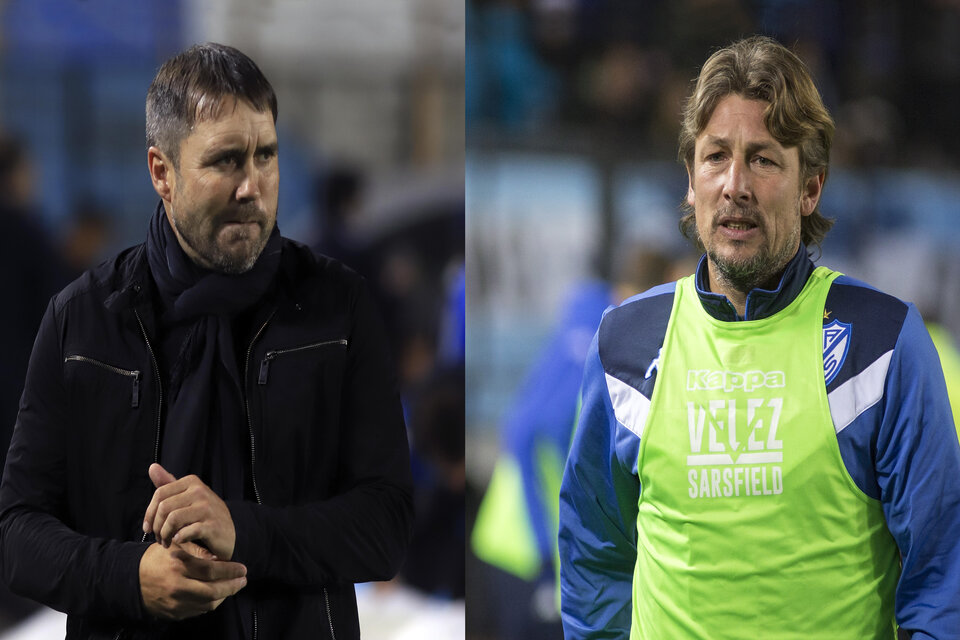 Coudet y Heinze, protagonistas del duelo técnico en Liniers. (Fuente: NA)