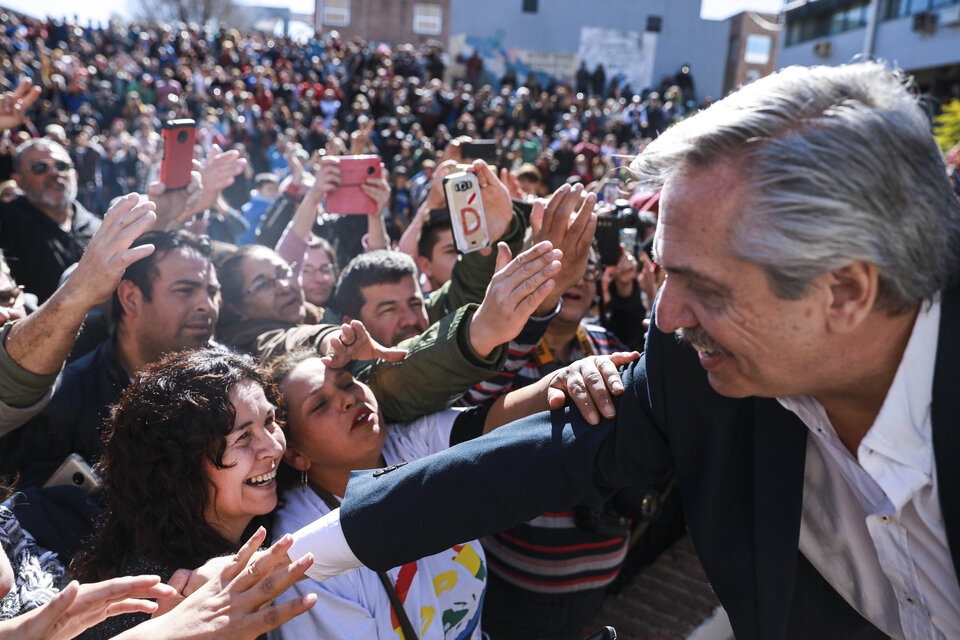 Alberto Fernández, durante su reciente visita a Río Cuarto.