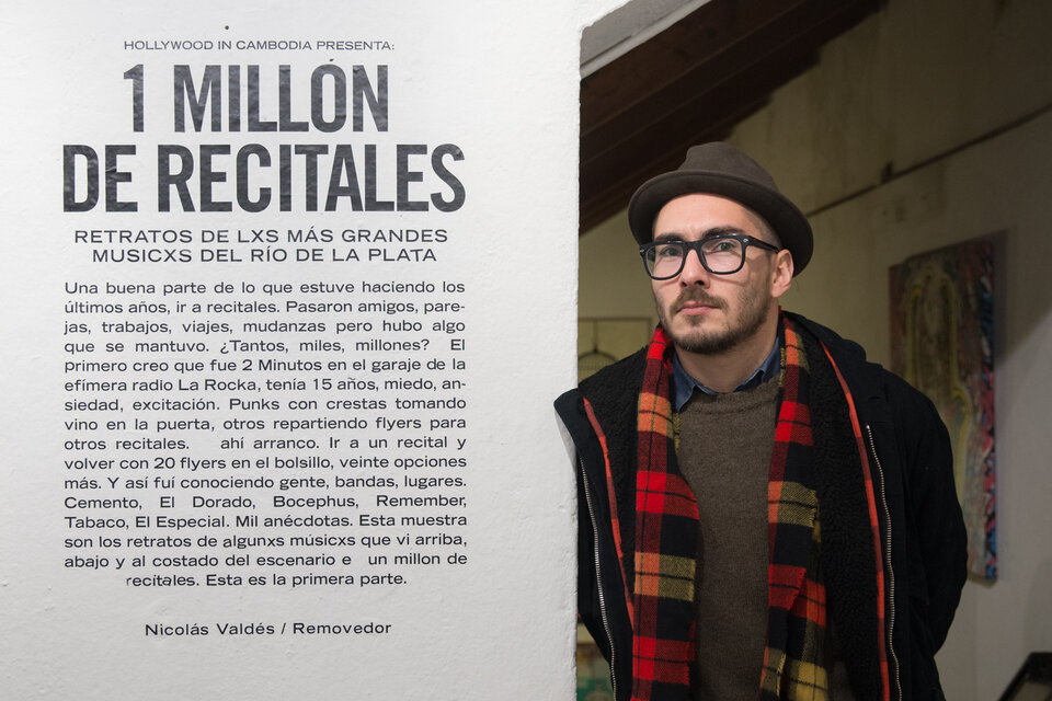 En su muestra Un millón de recitales, Nicolás "Removedor" Valdés ilustra el under rioplatense pos Cromañón. (Fuente: Cecilia Salas)
